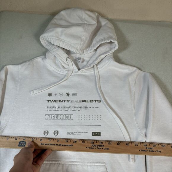 Twenty One Pilots Trench Hoodie Sweatshirt Adult XS White Long Sleeve Pullover - Picture 7 of 8